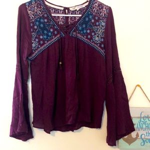 Blouse, medium, burgundy
